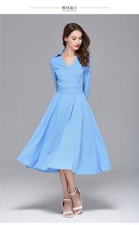 明星天蓝色连衣裙,明星演绎梦幻天蓝色连衣裙风采